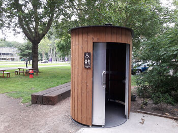 Duurzame toiletvoorziening in Amsterdamse Bos